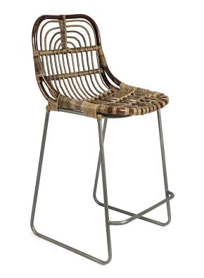 Buton Rattan Bar Stool