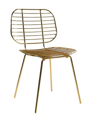 LOTTI GOLD METAL DINING CHAIR