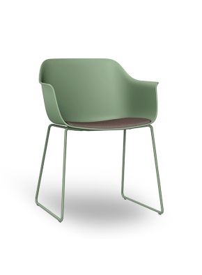 Shape Upholstered Sled Base Armchair