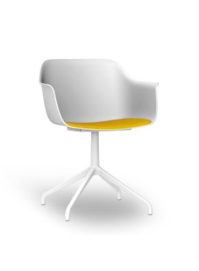 Shape Upholstered Swivel Spider Leg Armchair