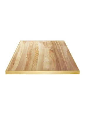 Square Brass Edge Timber Table Top 