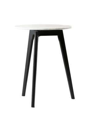 TALL VESTA SIDE TABLE MARBLE BLACK LEG