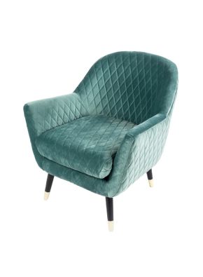 Jewel Green Velvet Matelasse Chair