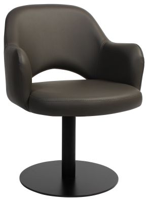 Albery Vinyl Black Steel Disc Chair