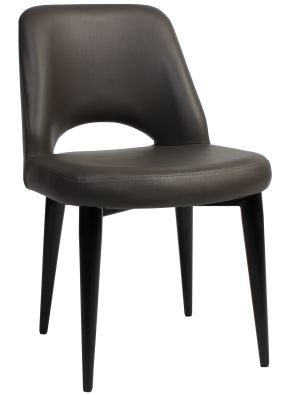 Albery Vinyl Black Metal Chair