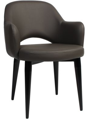 Albery Vinyl Black Metal Leg Chair