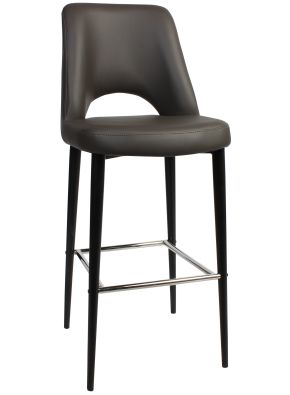 Albery Vinyl Black Metal Barstool