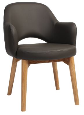 Albery Vinyl Light Oak Timber Leg Chair