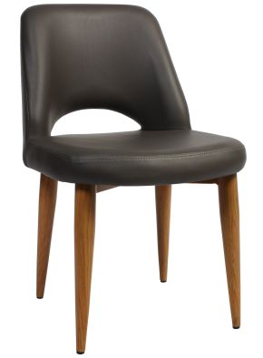 Albery Vinyl Light Oak Metal Chair