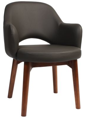 Albery Vinyl Walnut Timber Leg Chair