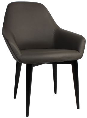 Bronte Vinyl Black Metal Leg Tub Chair