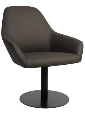 Bronte Vinyl Black Disc Tub Chair