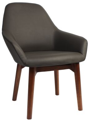 Bronte Vinyl Walnut Timber Leg Tub Chair