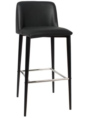 Clovelly Vinyl Black Metal Leg Barstool