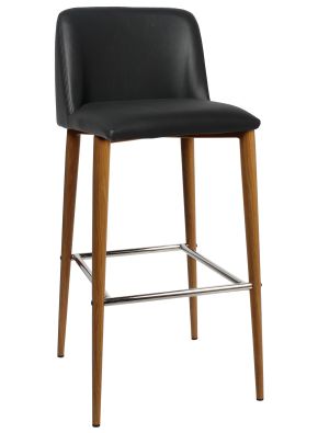 Clovelly Vinyl Light Oak Metal Leg Barstool