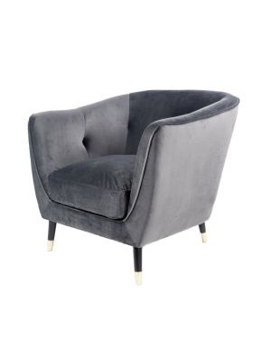 Graphite Grey Vio Velvet Chair
