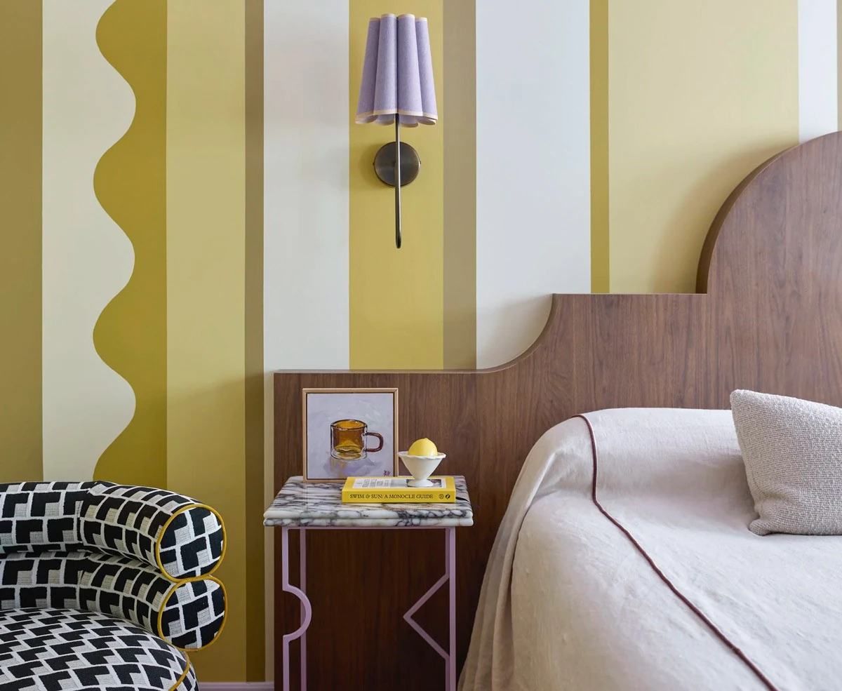 Hotel interior with custom banquette seating